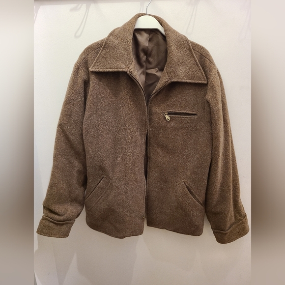 Armi Jeans 100% Wool Zip-Up Jacket - Brown - Size L - Picture 5 of 8